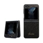 Guess PC/TPU Glitter Flakes Metal Logo Black Samsung Galaxy Z Flip 5 Tok