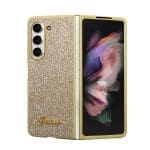 Guess PC/TPU Glitter Flakes Metal Logo Gold Samsung Galaxy Z Fold 5 Tok