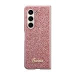 Guess PC/TPU Glitter Flakes Metal Logo Pink Samsung Galaxy Z Fold 5 Tok
