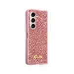 Guess PC/TPU Glitter Flakes Metal Logo Pink Samsung Galaxy Z Fold 5 Tok