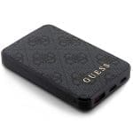 Guess Powerbank 15W GUPB5LP4GEGK 5000mAh Black 4G Leather Metal Logo