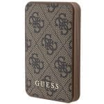 Guess Powerbank 15W GUPB5LP4GEGW 5000mAh Brown 4G Leather Metal Logo