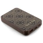 Guess Powerbank 15W GUPB5LP4GEGW 5000mAh Brown 4G Leather Metal Logo