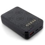 Guess Powerbank 18W GUPB10DP4GEGK 10000mAh Black 4G Leather Metal Logo