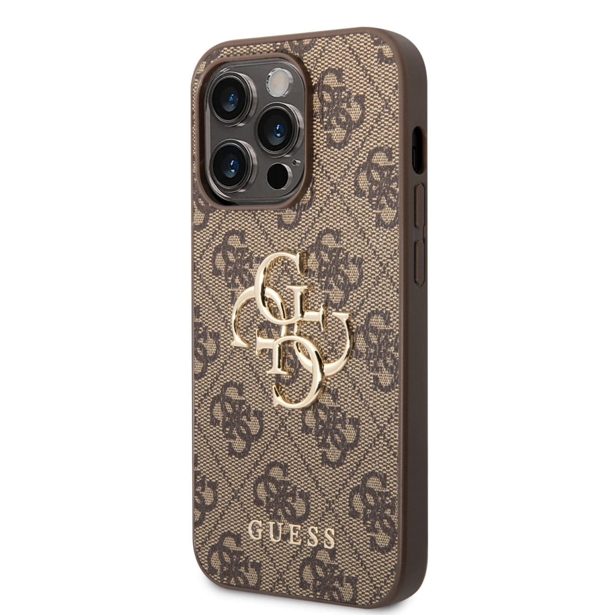 Guess PU 4G Metal Logo Brown iPhone 15 Pro Tok