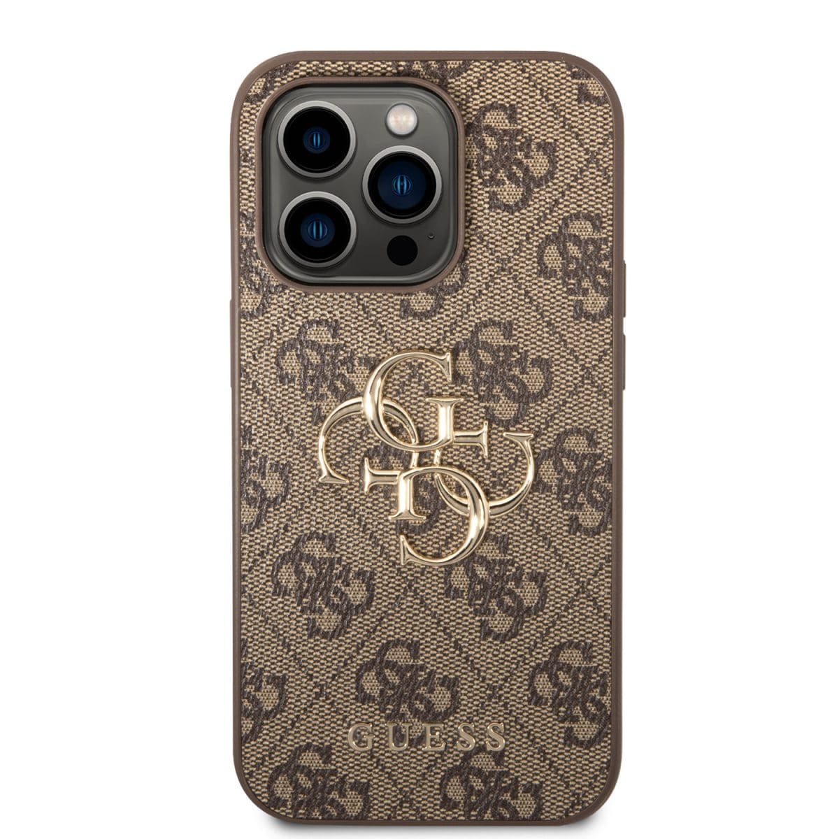 Guess PU 4G Metal Logo Brown iPhone 15 Pro Tok