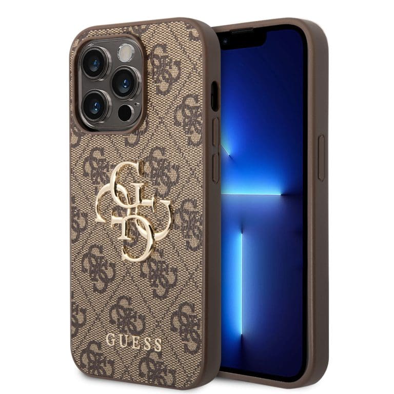 Guess PU 4G Metal Logo Brown iPhone 15 Pro Tok