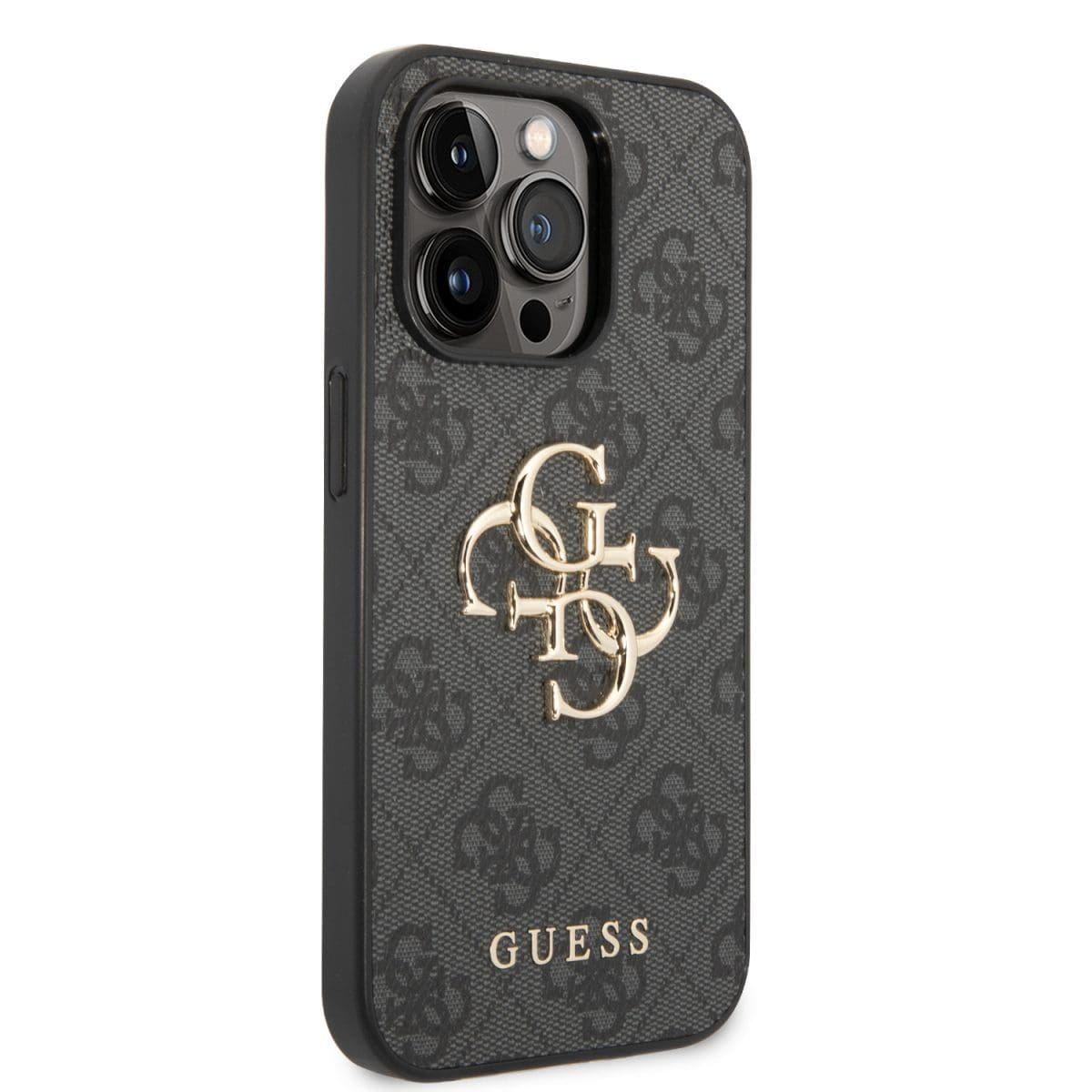 Guess PU 4G Metal Logo Grey iPhone 15 Pro Tok