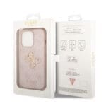 Guess PU 4G Metal Logo Pink iPhone 15 Pro Tok
