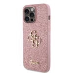 Guess PU Fixed Glitter 4G Metal Logo Pink iPhone 15 Pro Max Tok