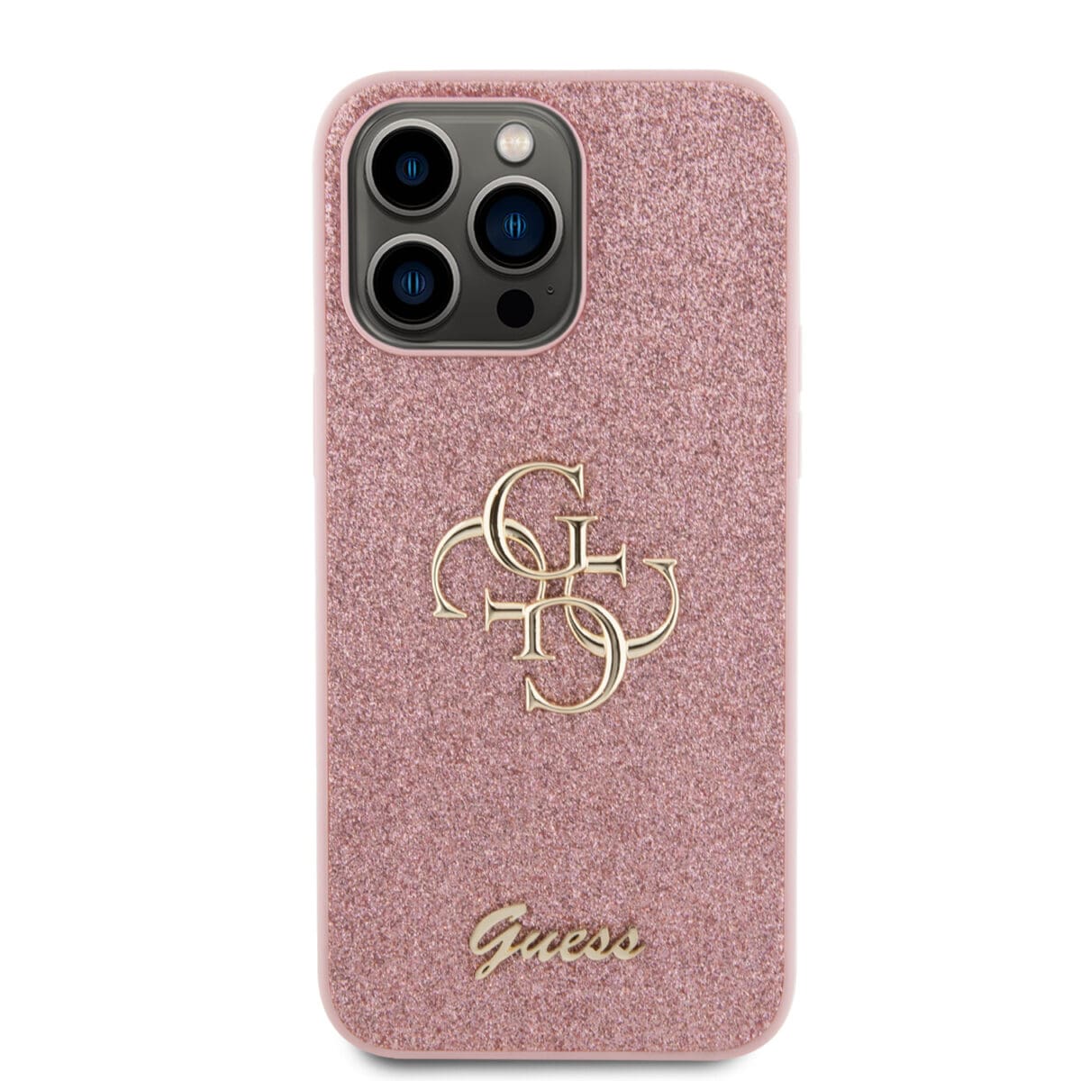 Guess PU Fixed Glitter 4G Metal Logo Pink iPhone 15 Pro Max Tok