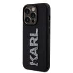 Karl Lagerfeld 3D Rubber Glitter Logo Karl Black iPhone 15 Pro Max Tok