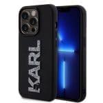 Karl Lagerfeld 3D Rubber Glitter Logo Karl Black iPhone 15 Pro Max Tok