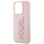 Karl Lagerfeld KLHCP15L3DMBKCP Pink Hardcase 3D Rubber Glitter Logo iPhone 15 Pro Tok