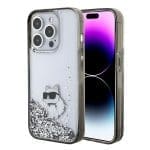 Karl Lagerfeld KLHCP15LLKCNSK Transparent Hardcase Liquid Glitter Choupette iPhone 15 Pro Tok
