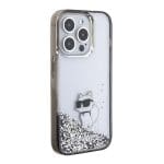Karl Lagerfeld KLHCP15LLKCNSK Transparent Hardcase Liquid Glitter Choupette iPhone 15 Pro Tok
