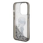 Karl Lagerfeld KLHCP15LLKKNSK Transparent Hardcase Liquid Glitter Ikonik iPhone 15 Pro Tok