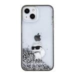 Karl Lagerfeld KLHCP15SLKCNSK Transparent Hardcase Liquid Glitter Choupette iPhone 15 Tok