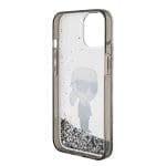 Karl Lagerfeld KLHCP15SLKKNSK Transparent Hardcase Liquid Glitter Ikonik iPhone 15 Tok