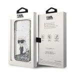 Karl Lagerfeld KLHCP15SLKKNSK Transparent Hardcase Liquid Glitter Ikonik iPhone 15 Tok