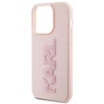 Karl Lagerfeld KLHCP15X3DMBKCP Pink Hardcase 3D Rubber Glitter Logo iPhone 15 Pro Max Tok