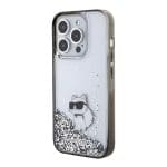 Karl Lagerfeld KLHCP15XLKCNSK Transparent Hardcase Liquid Glitter Choupette iPhone 15 Pro Max Tok