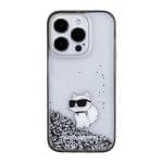 Karl Lagerfeld KLHCP15XLKCNSK Transparent Hardcase Liquid Glitter Choupette iPhone 15 Pro Max Tok