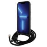 Karl Lagerfeld KLHCP15XSAKCPSK Hardcase Black Crossbody Saffiano Metal Pin Karl & Choupette iPhone 15 Pro Max Tok