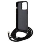 Karl Lagerfeld KLHCP15XSASKNPSK Hardcase Black Crossbody Saffiano Monogram Metal Pin Karl & Choupette iPhone 15 Pro Max Tok