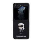 Karl Lagerfeld KLHCZF5SNIKBCK Hardcase Black Silicone Ikonik Samsung Galaxy Z Flip 5 Tok