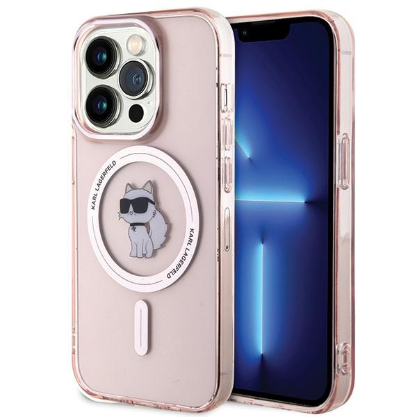 Karl Lagerfeld KLHMP15XHFCCNOP Pink Hardcase IML Choupette MagSafe iPhone 15 Pro Max Tok