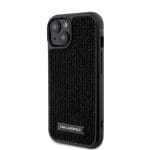 Karl Lagerfeld Rhinestone Plate Metal Logo Black iPhone 15 Tok