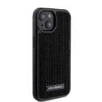 Karl Lagerfeld Rhinestone Plate Metal Logo Black iPhone 15 Tok