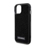 Karl Lagerfeld Rhinestone Plate Metal Logo Black iPhone 15 Tok