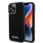 Karl Lagerfeld Rhinestone Plate Metal Logo Black iPhone 15 Pro Max Tok