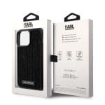 Karl Lagerfeld Rhinestone Plate Metal Logo Black iPhone 15 Pro Max Tok