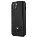 Mercedes MEHCP15MARMBK Black Hardcase Leather Urban iPhone 15 Plus Tok