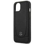 Mercedes MEHCP15MARMBK Black Hardcase Leather Urban iPhone 15 Plus Tok