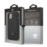 Mercedes MEHCP15MARMBK Black Hardcase Leather Urban iPhone 15 Plus Tok
