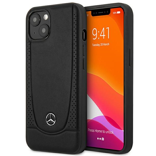 Mercedes MEHCP15MARMBK Black Hardcase Leather Urban iPhone 15 Plus Tok