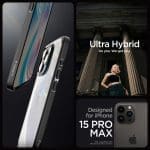 Spigen Ultra Hybrid Matte Black iPhone 15 Pro Max Tok