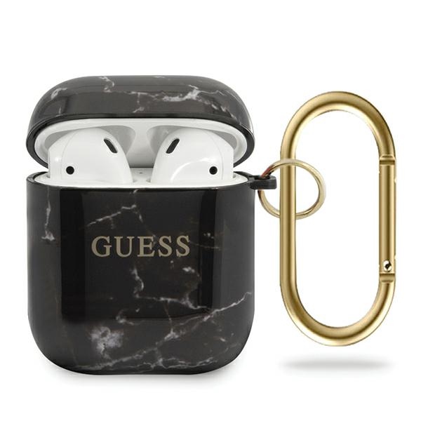 Guess GUACA2TPUMABK Black Marble Collection AirPods 1/2 Tok