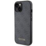 Guess GUHCP15MG4GFGR Grey hard case 4G Metal Gold Logo iPhone 15 Plus Tok