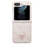 Guess GUHCZF5P4TDPP F731 Pink Hardcase Leather 4G Triangle Strass Samsung Galaxy Z Flip 5 Tok