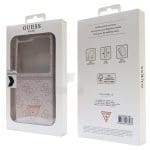 Guess GUHCZF5P4TDPP F731 Pink Hardcase Leather 4G Triangle Strass Samsung Galaxy Z Flip 5 Tok