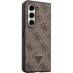 Guess GUHCZFD5P4TDPW F946 Brown Hardcase Leather 4G Triangle Strass Samsung Galaxy Z Fold 5 Tok