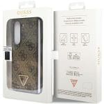 Guess GUHCZFD5P4TDPW F946 Brown Hardcase Leather 4G Triangle Strass Samsung Galaxy Z Fold 5 Tok