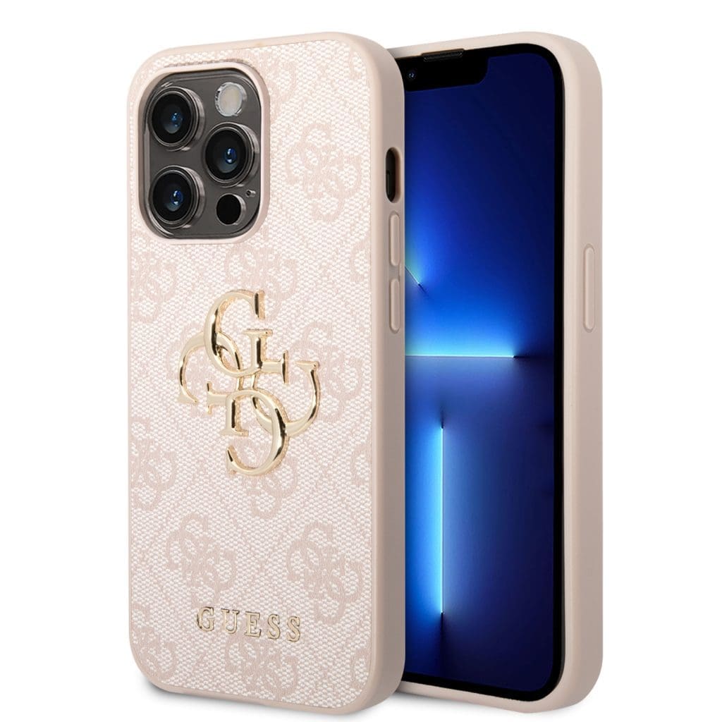 Guess PU 4G Metal Logo Pink iPhone 15 Pro Max Tok
