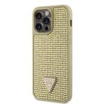 Guess Rhinestones Triangle Metal Logo Gold iPhone 15 Pro Max Tok