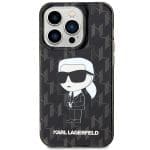 Karl Lagerfeld KLHCP15LHNKMKLK Black Hardcase Monogram Ikonik iPhone 15 Pro Tok